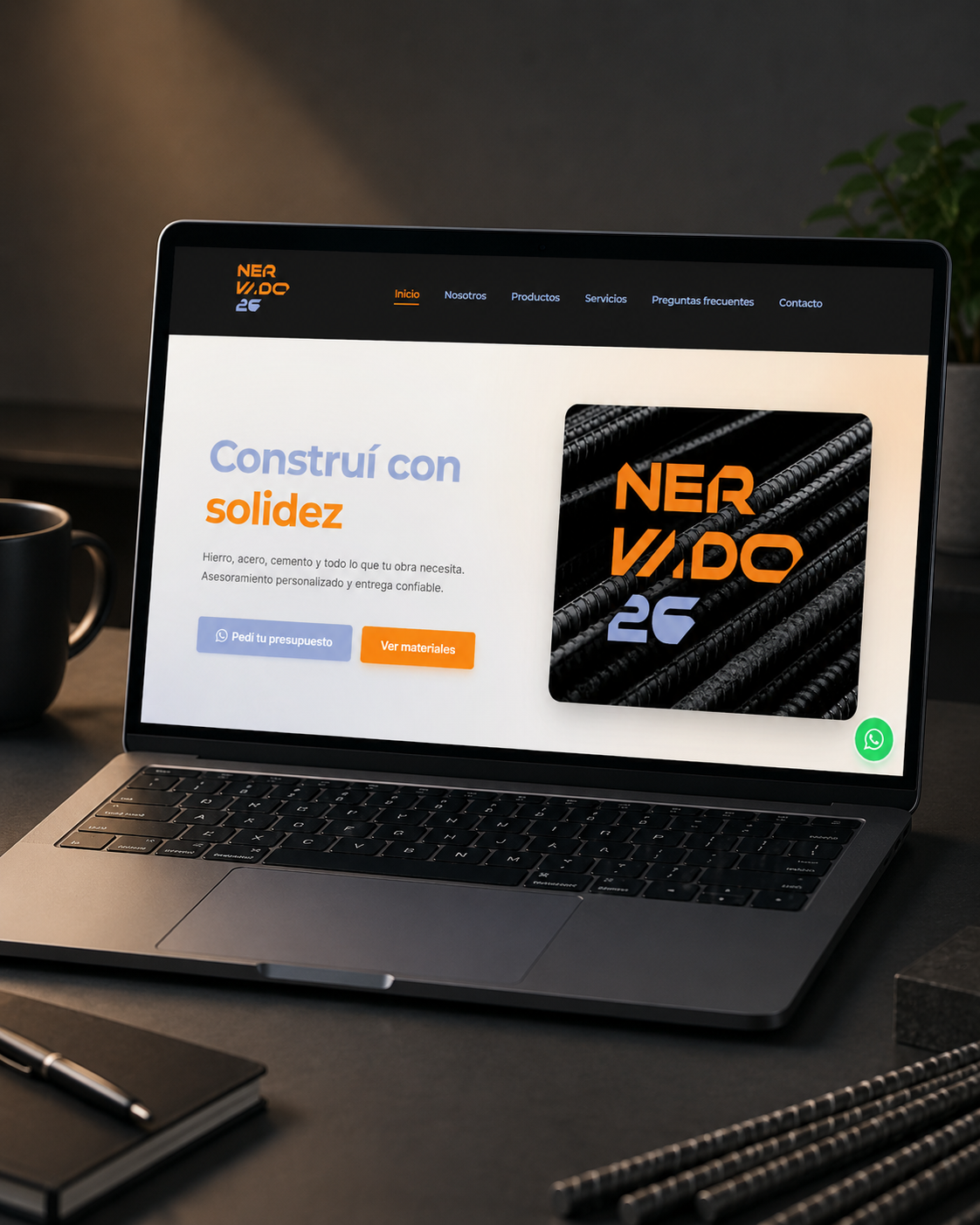 Nervado 26 — sitio web institucional para empresa de materiales de construcción